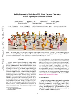 RaBit: Parametric Modeling of 3D Biped Cartoon Characters with a
  Topological-consistent Dataset