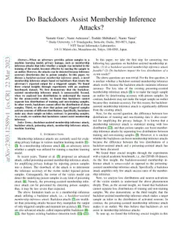 Do Backdoors Assist Membership Inference Attacks?