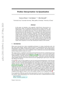Posthoc Interpretation via Quantization