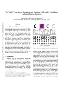 VecFontSDF: Learning to Reconstruct and Synthesize High-quality Vector Fonts via Signed Distance Functions