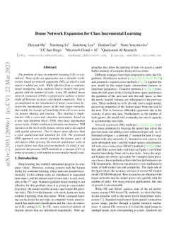 Dense Network Expansion for Class Incremental Learning