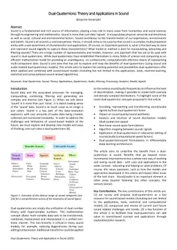 Dual-Quaternions: Theory and Applications in Sound