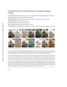 A Unified Arbitrary Style Transfer Framework via Adaptive Contrastive
  Learning