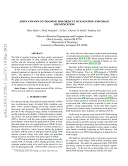 Joint ANN-SNN Co-training for Object Localization and Image Segmentation