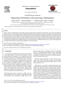 Optimizing CAD Models with Latent Space Manipulation