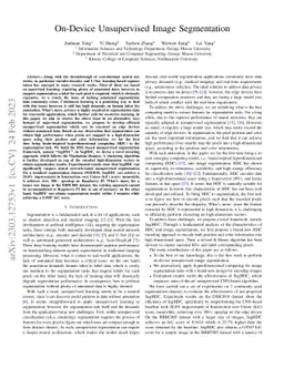 On-Device Unsupervised Image Segmentation