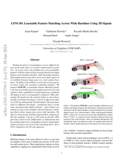 LFM-3D: Learnable Feature Matching Across Wide Baselines Using 3D
  Signals