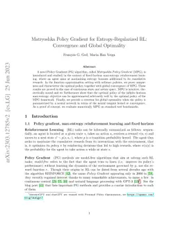 Matryoshka Policy Gradient for Entropy-Regularized RL: Convergence and
  Global Optimality