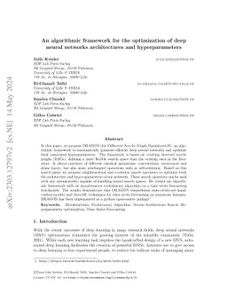 An algorithmic framework for the optimization of deep neural networks
  architectures and hyperparameters