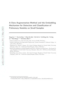 A Data Augmentation Method and the Embedding Mechanism for Detection and
  Classification of Pulmonary Nodules on Small Samples