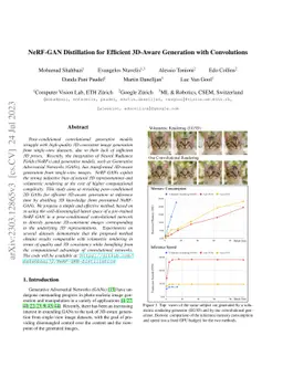 NeRF-GAN Distillation for Efficient 3D-Aware Generation with
  Convolutions