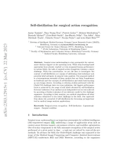 Self-distillation for surgical action recognition