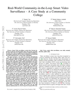 Real-World Community-in-the-Loop Smart Video Surveillance -- A Case
  Study at a Community College
