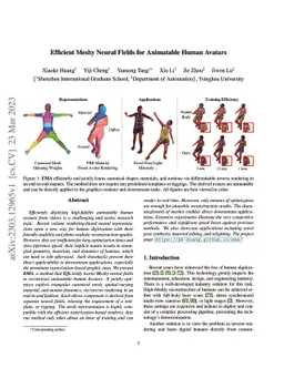 Efficient Meshy Neural Fields for Animatable Human Avatars