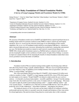 The Shaky Foundations of Clinical Foundation Models: A Survey of Large
  Language Models and Foundation Models for EMRs