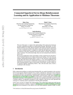 Connected Superlevel Set in (Deep) Reinforcement Learning and its
  Application to Minimax Theorems
