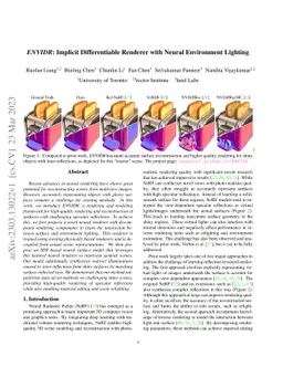ENVIDR: Implicit Differentiable Renderer with Neural Environment
  Lighting