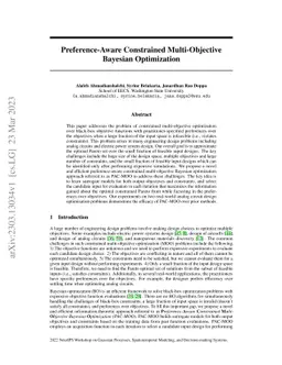 Preference-Aware Constrained Multi-Objective Bayesian Optimization