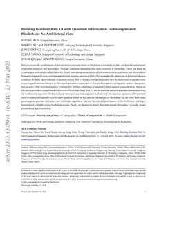 Building Resilient Web 3.0 with Quantum Information Technologies and
  Blockchain: An Ambilateral View