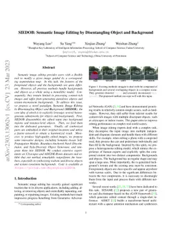 SIEDOB: Semantic Image Editing by Disentangling Object and Background
