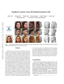 PanoHead: Geometry-Aware 3D Full-Head Synthesis in 360$^{\circ}$