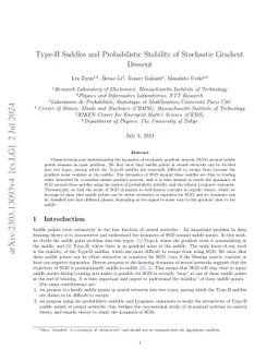 Type-II Saddles and Probabilistic Stability of Stochastic Gradient
  Descent