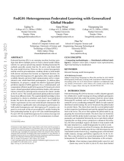FedGH: Heterogeneous Federated Learning with Generalized Global Header