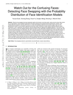 Watch Out for the Confusing Faces: Detecting Face Swapping with the
  Probability Distribution of Face Identification Models