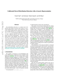 Calibrated Out-of-Distribution Detection with a Generic Representation