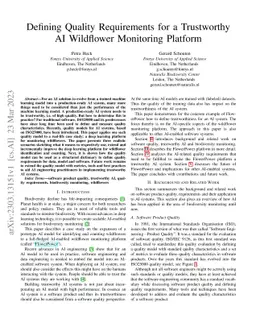 Defining Quality Requirements for a Trustworthy AI Wildflower Monitoring
  Platform