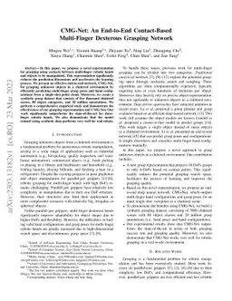 CMG-Net: An End-to-End Contact-Based Multi-Finger Dexterous Grasping
  Network