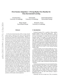 First Session Adaptation: A Strong Replay-Free Baseline for
  Class-Incremental Learning