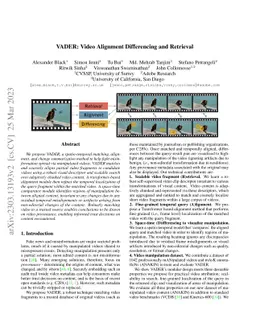 VADER: Video Alignment Differencing and Retrieval