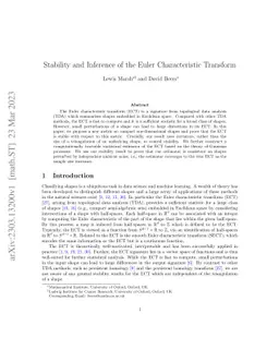 Stability and Inference of the Euler Characteristic Transform