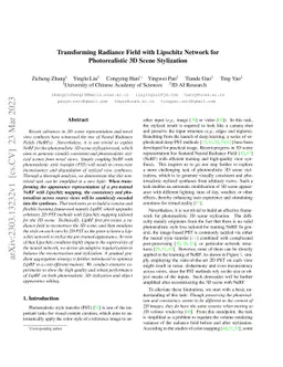 Transforming Radiance Field with Lipschitz Network for Photorealistic 3D
  Scene Stylization