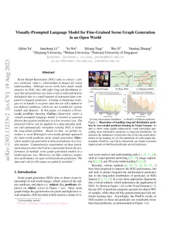 Visually-Prompted Language Model for Fine-Grained Scene Graph Generation
  in an Open World