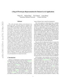 A Bag-of-Prototypes Representation for Dataset-Level Applications