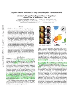 Disguise without Disruption: Utility-Preserving Face De-Identification