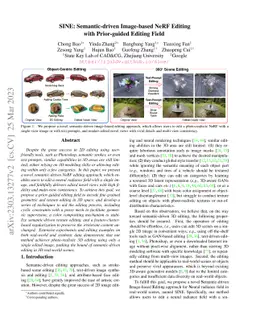 SINE: Semantic-driven Image-based NeRF Editing with Prior-guided Editing
  Field