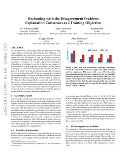 Reckoning with the Disagreement Problem: Explanation Consensus as a
  Training Objective