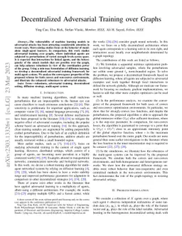 Decentralized Adversarial Training over Graphs