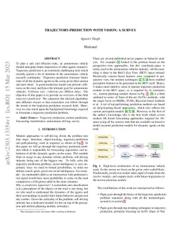 Trajectory-Prediction with Vision: A Survey