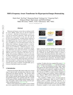MSFA-Frequency-Aware Transformer for Hyperspectral Images Demosaicing