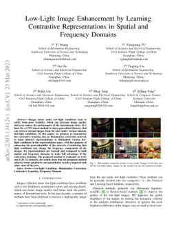 Low-Light Image Enhancement by Learning Contrastive Representations in
  Spatial and Frequency Domains
