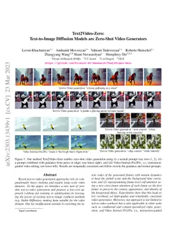 Text2Video-Zero: Text-to-Image Diffusion Models are Zero-Shot Video
  Generators