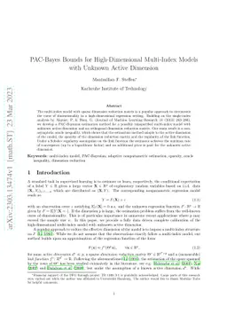 PAC-Bayes Bounds for High-Dimensional Multi-Index Models with Unknown
  Active Dimension