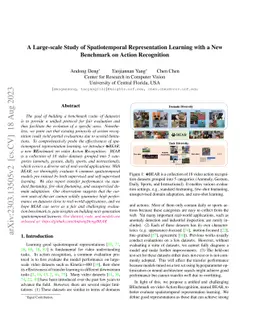 A Large-scale Study of Spatiotemporal Representation Learning with a New
  Benchmark on Action Recognition