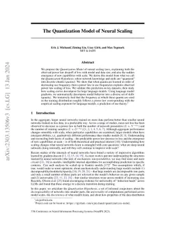 The Quantization Model of Neural Scaling