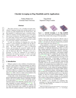 Chordal Averaging on Flag Manifolds and Its Applications