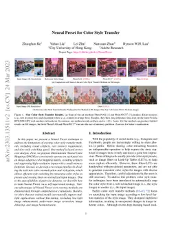 Neural Preset for Color Style Transfer